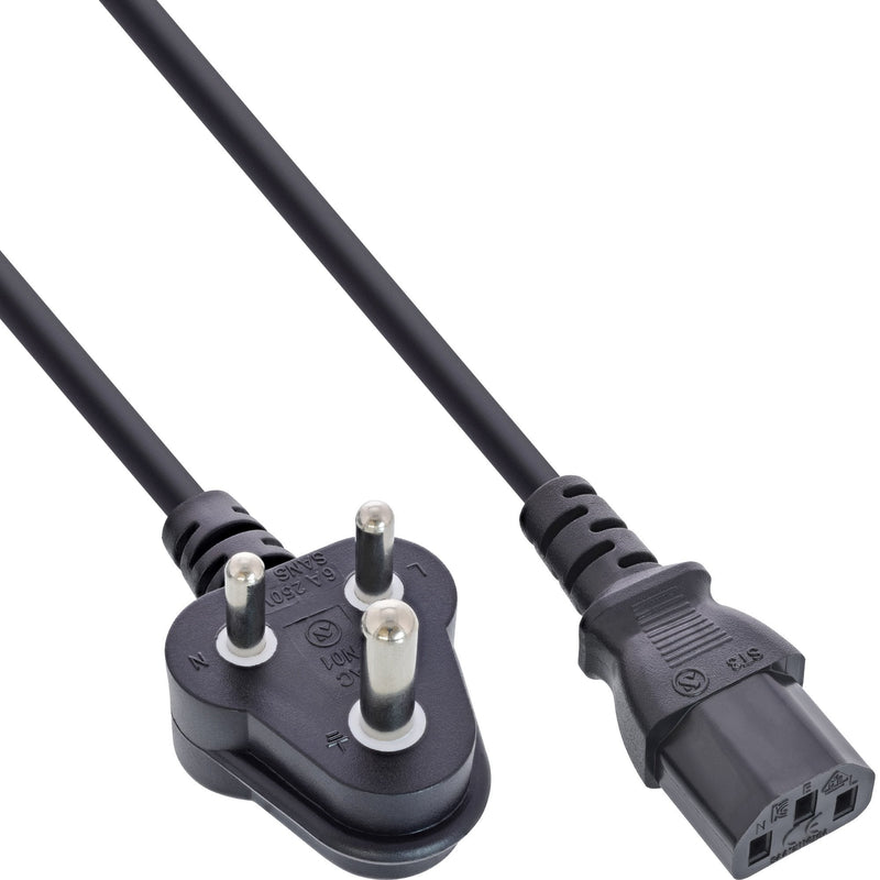 Inline® Power Cable Type D South Africa 5A / IEC Male 1.8M