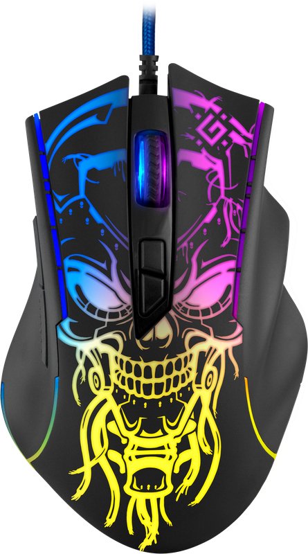 Defender Mouse Gaming With Cable Bulletstorm GM-928 7 Buttons 7200 Ppp, Rainbow