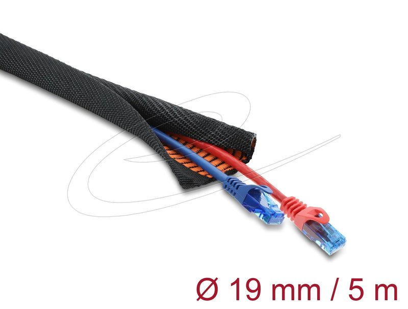 Delock Manguito Protector Cables With Orangener Verschleissanzeige Selbstschliessend Double Capa 5M X 19MM Bla