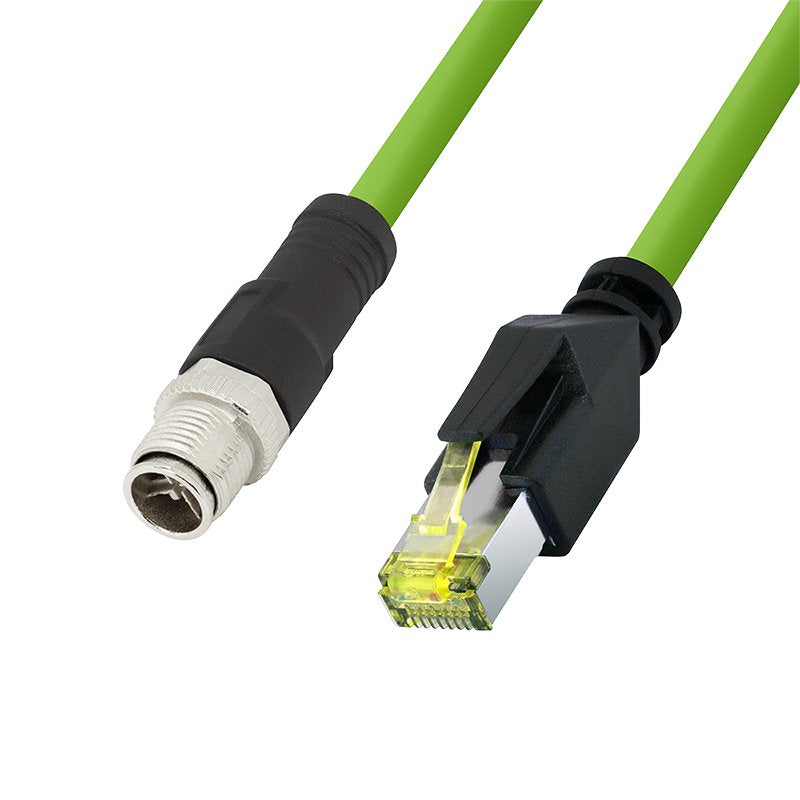 M12 CAT.6A Industrial Patch Cable Pur, M12 X-coded To RJ45, 2,00M