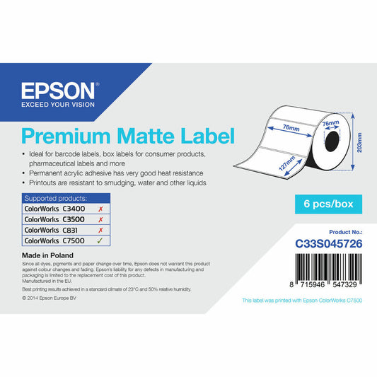 Epson Printer Labels Epson C33S045726 White (1 Unit)