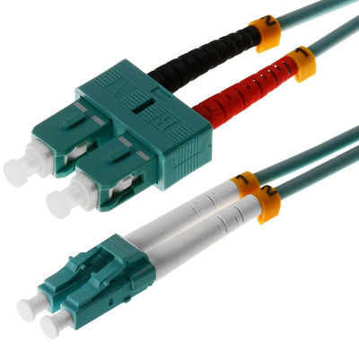 Helos Lwl Network Cable Lc/Sc Duplex 50/125?M OM3 Aqua 10,0M — image 1