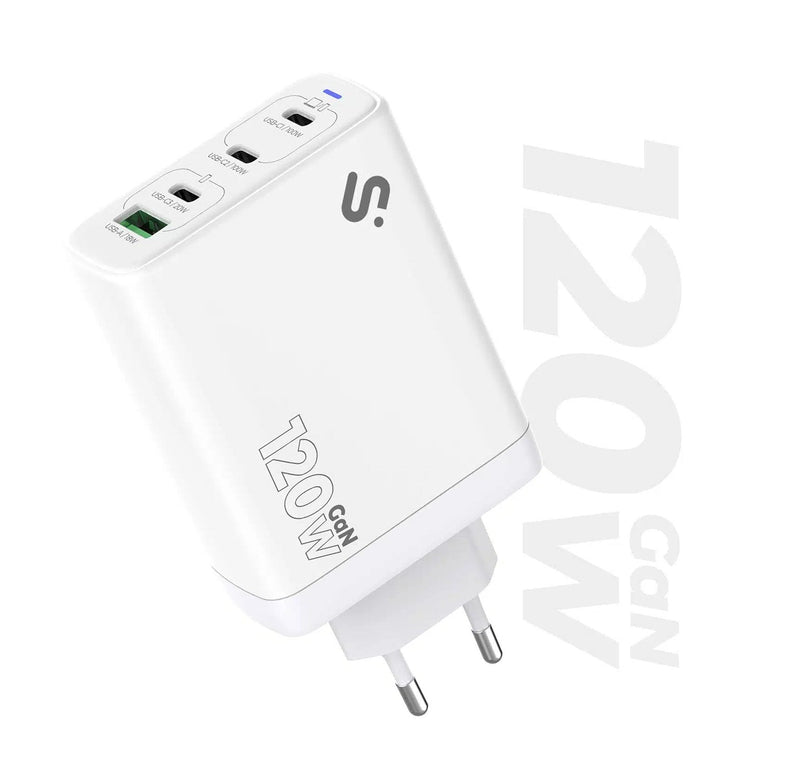 Subblim Charger Wall/Travel 3x USB-C + USB/a GaN 120W Pd White Charger Subblim GaN 120W Usb-c, 4 Ports (3x USB