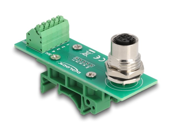 Delock 60658 Adapter Módulo Transferencia M12 Female With Codificación a 4 Pines a Bloque Terminals 5 Pines Pa