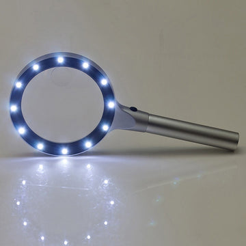 85mm Large Lens Two Brightness Levels Metal Handheld HD Readingmagnifying Glass For Books