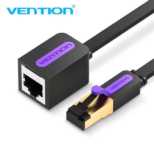 Vention Flat CAT.7 Extension Pacabl Tch Cable 5M Black — image 1