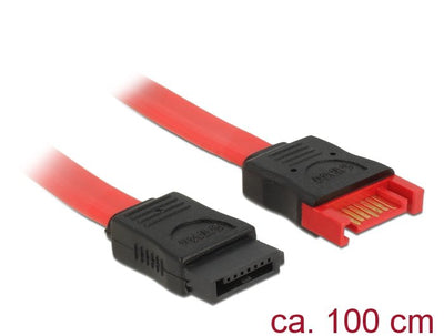 Delock Cable 83956 SATA 1M SATA 7-PIN Black Red — image 1