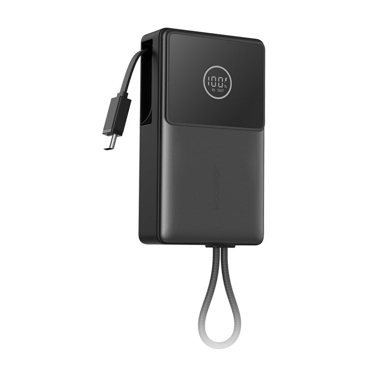 Joyroom Power Bank With Digital Display, C + U + U, Pd 22.5W, 10000MAH With Built-in Retractable Typle-c Cable