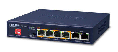 Planet GSD-604HP Switch No Administrado Gigabit Ethernet (10/100/1000) Black Energía Sobre Ethernet (PoE) — image 1