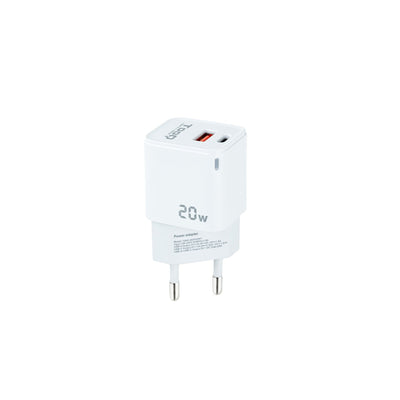 TooQ Wall Charger USB-C/Pd + USB-A/Qc 20W - White — image 1