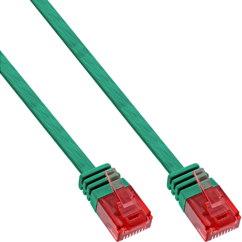 Inline Flat Ultraslim Network Cable U/UTP CAT.6 Gigabit Ready Green 5M