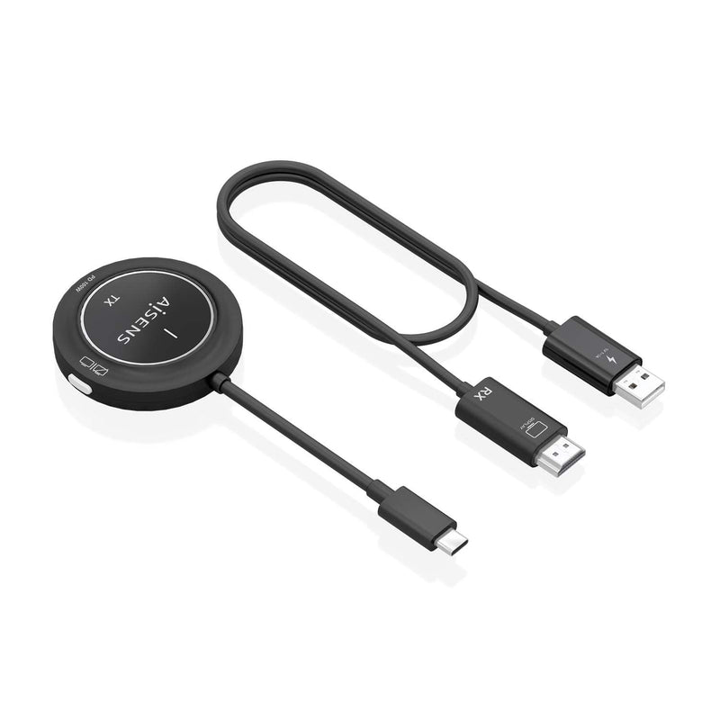 Aisens Charger USB-C a HDMI Wireless 1080P 30M + USB-C Pd 100W Black