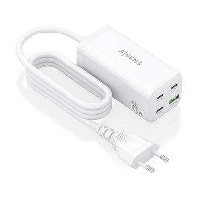 Aisens Charger Desktop GaN 100W, 3x USB-C PD 3.0 QC4.0 QC5.0, 1x USB-A QC3.0, White — image 1