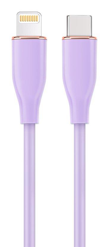 Gembird Cable Premium Silicone USB Type-c To 8-PINS Charging Data 1.5M Violet — image 1