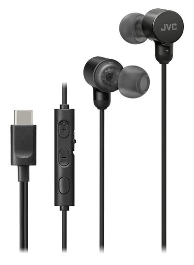 JVC Headphones HA-FR29UC Black With USB Cable -c Microphone And Remote Control — image 1