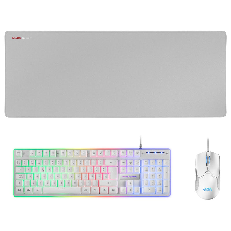 Mars Gaming Pack Gaming Mcpx Keyboard H-mech + Mouse Óptico + Mouse Pad White