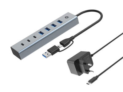 Conceptronic USB Hub 7-PORT 3.2 C-4X3.0 3x USB-C M.netz. Gr — image 1