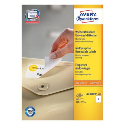 Avery Zweckform Labels L4735REV-100 White 210,0 X 297,0MM — image 1