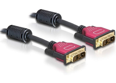 Delock Cable DVI 24+1 Male DVI 24+1 Male 2M Red Premium — image 1