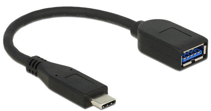 Delock Adapter Superspeed USB 10Gbps (USB 3.1 Gen 2) USB Type-c™ Male USB Tipo-a Female 10CM Coaxial Black Pre
