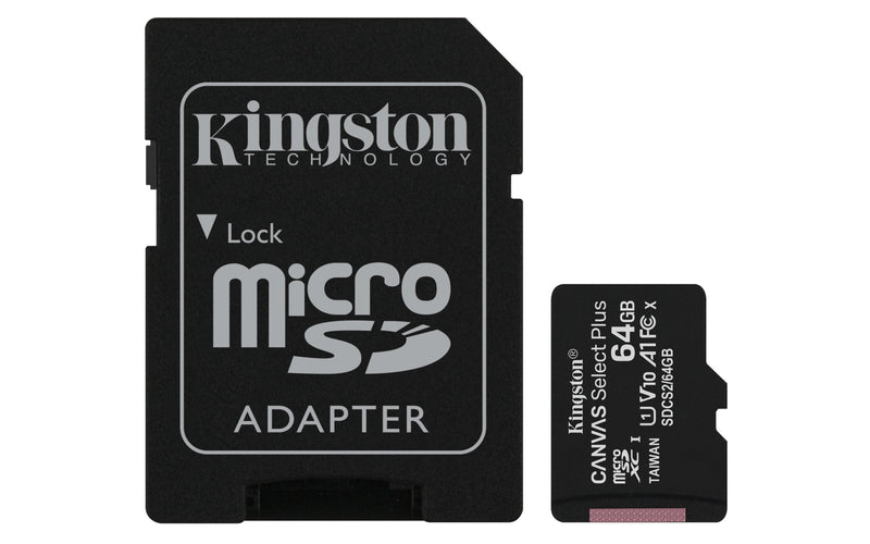 Kingston microSD 64GB Canvas Select Plus Clase 10 With Adap