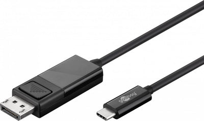 USB Cable (c) 3.0A DisplayPort Goobay 1.2M Black Male a Male Black 4K 60HZ — image 1