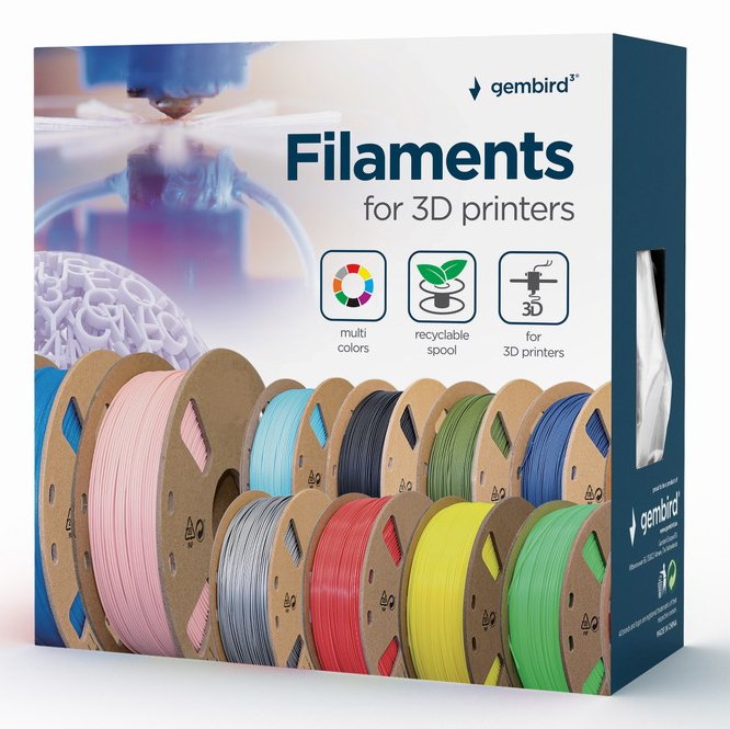Gembird 3DP-PLA1.75-01-B Material Printing 3D Ácido Poliláctico (pla) Blue 1KG