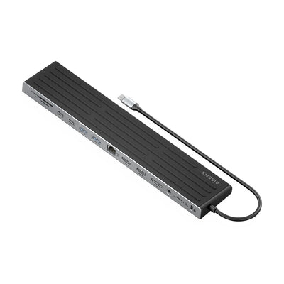 Aisens USB-C Dock 13 1, USB-C a 2x HDMI, 1x DISPLAYPORT, 1x RJ45, 3x USB-A, 2x USB-C, 1x USB-C Pd, 1XSD, 1XMIC — image 1