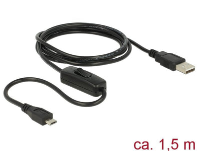 Delock USB Cable 2.0 Tipo-a Male USB 2.0 Micro-b Male With Switch Raspberry Pi 1,5M — image 1