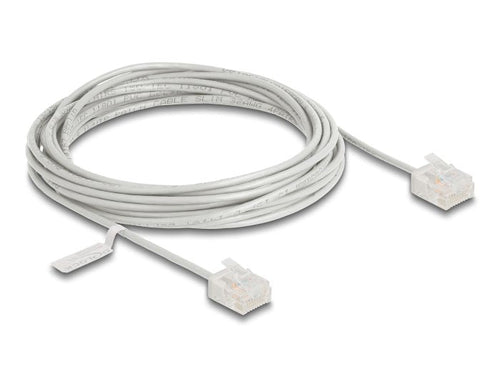 Delock RJ45 Network Cable CAT.6 UTP Ultra Slim 5M Grey With Kurzen Machon — image 1
