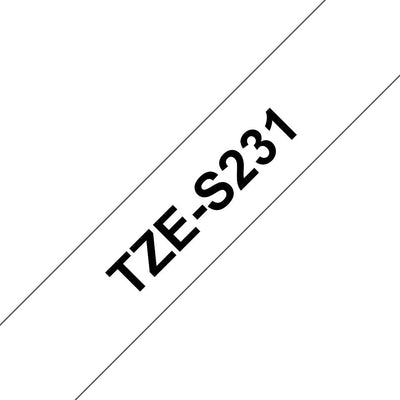 Brother TZE-S231 Tape Printer Labels Black Sobre White Tz — image 1