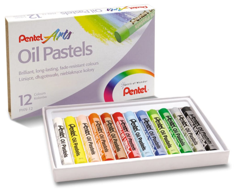 Pentel Oil Pastels Pack 12 Pasteles Oleo - Blandos, Cremosos And Secado Slow - Colours Surtidos