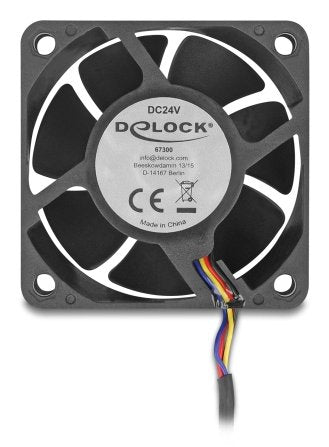 Delock Fan Axial 24V Dc, 60 X 60 X 25MM Black — image 1