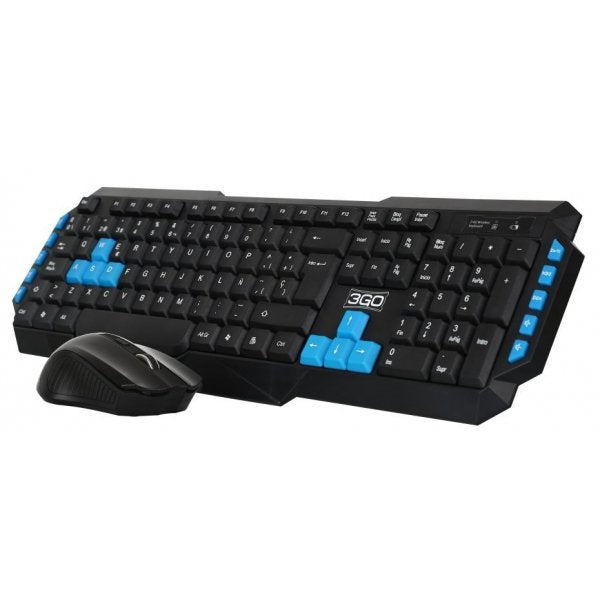 3GO Keyboard Spanish + Wireless Mouse 10 Keys Multimedia 2.4GHZ COMBODRILEW2