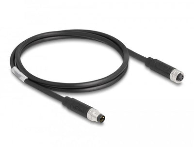 Delock M8 A-kodiert 4 Pin Cable Connector Male a Female Pur (tpu) 1M — image 1