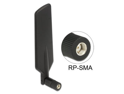 Delock 12409 Antenna LTE Double Band WLAN AC/a/B/G/N Male Rp-sma 1 - 4 dBi Omnidirectional Giratoria With Unió — image 1