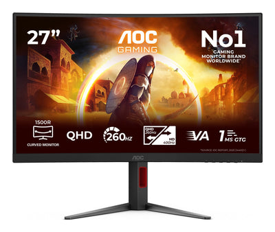 AOC Monitor CQ27G4Z2 27 16:9 Fast VA 260HZ Oc Native 240HZ 2560X1440 Has 130MM HDMI X 2X 2.0 DP X 1X 1.4 — image 1