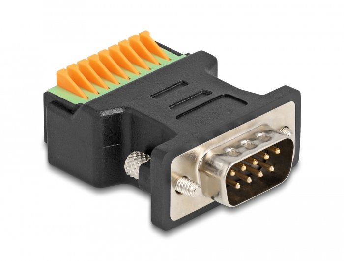 Delock D-sub 9 St Terminalblock Adapter With Drucktaster