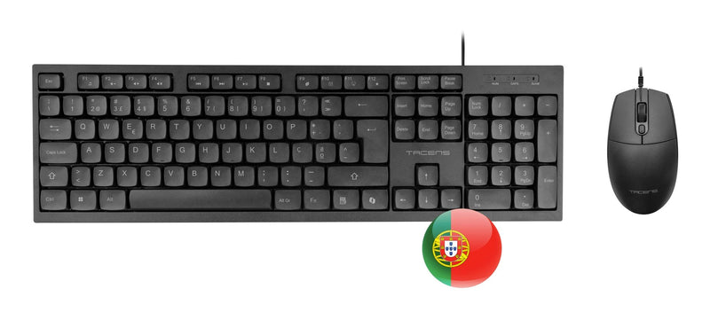 Tacens Keyboard And Mouse Anima ACP02ES Keyboard USB And Mouse USB 1600DPI Colour Black