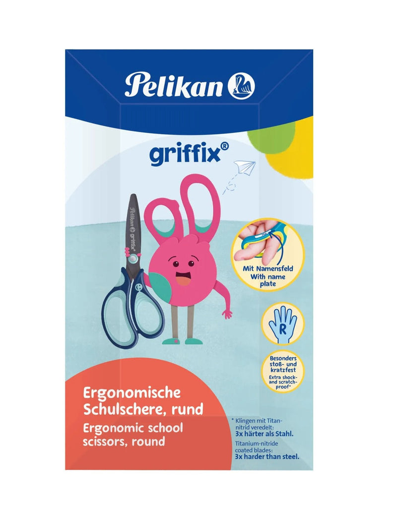 Pelikan Griffix Scissors Escolares Diestro Round 14CM Blue