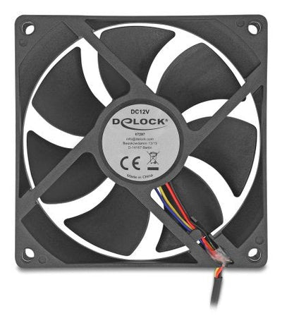 Delock Fan Axial 12V Dc, 92 X 92 X 25MM Black — image 1