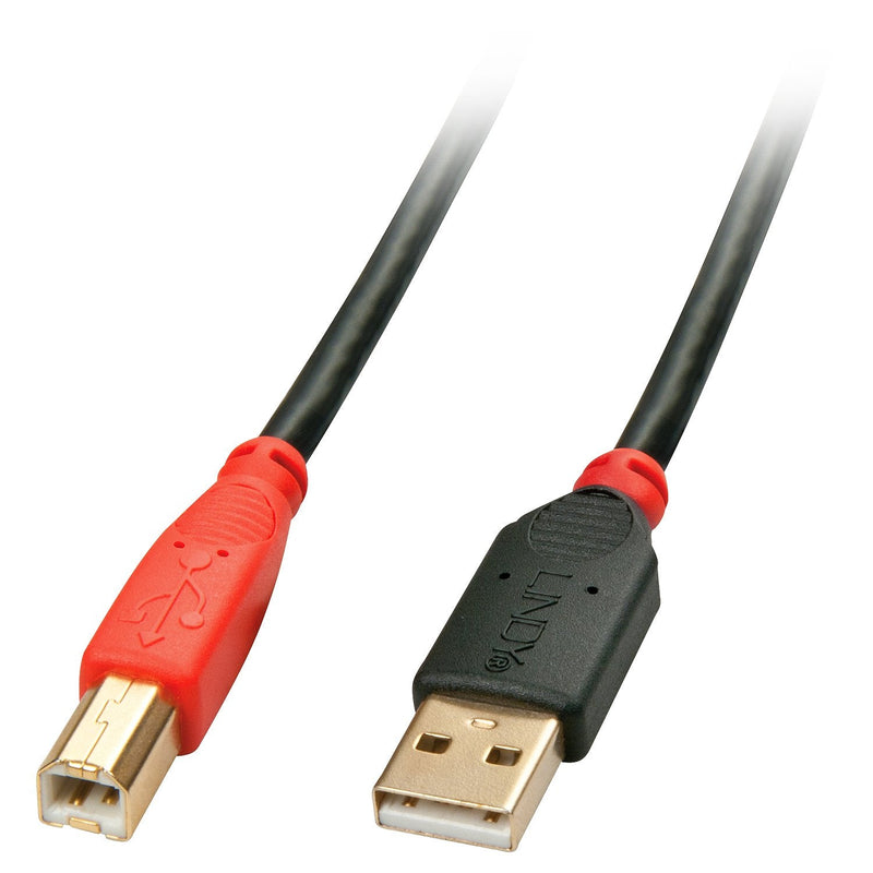 Lindy 42762 USB Cable 15M USB 2.0 USB a USB B Activo Black Red