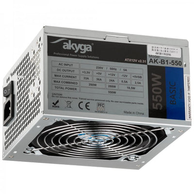 Akyga Power Supply Basic ATX 550W AK-B1-550 FAN12CM P4 3XSATA Pci- And — image 1