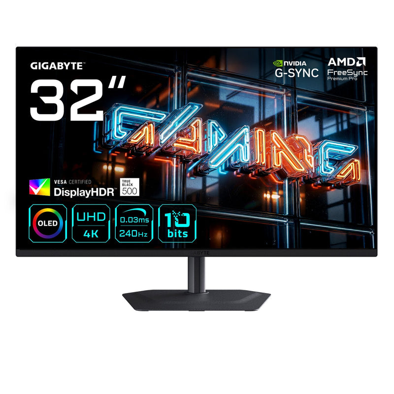 Gigabyte Monitor MO32U24 Qd-oled 31.5 Negro Ultrahd/4K, Hdmi, Dp, Lautsprecher, 240HZ Panel MO32U24 Ek
