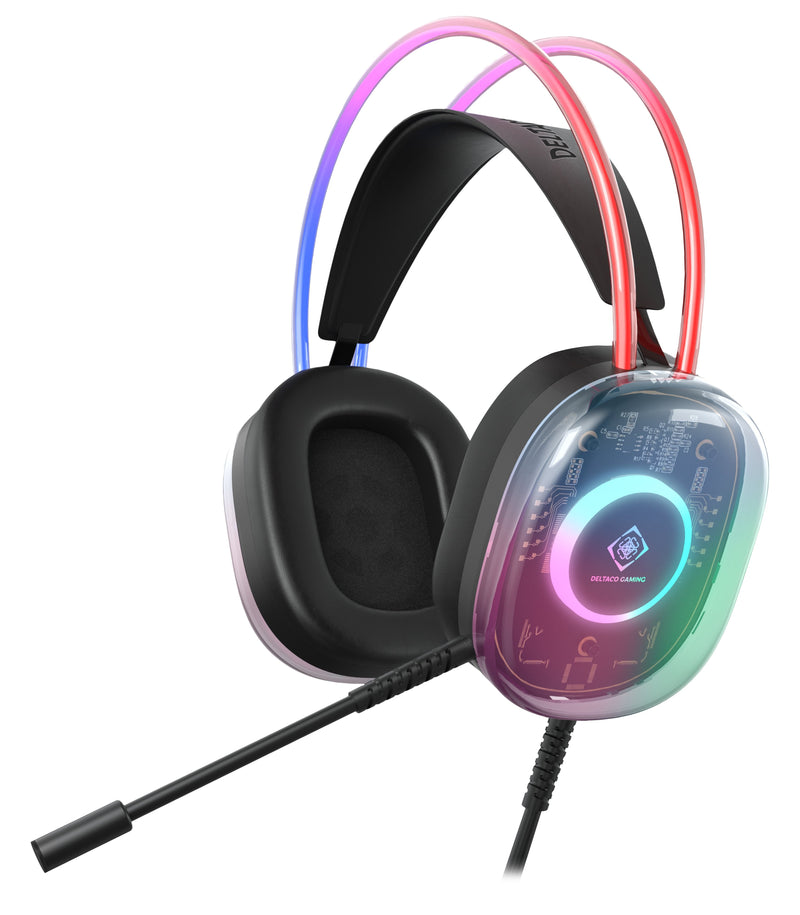 Deltaco Auriculares Gaming RGB Beleuchtet Halbtransparente