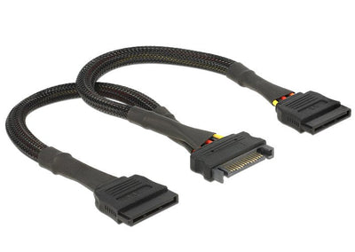 Delock Cable Power SATA 15PIN - 2X SATA 15PIN H/M 0.25M — image 1