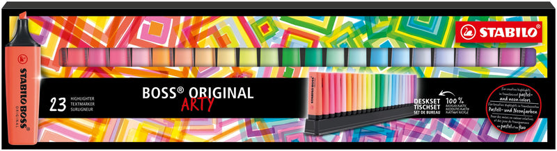 Stabilo Boss Arty Line Pack 23 Marcadores Fluorescentes - Trazo Entre 2 And 5MM - Rechargeable - Ink With Base
