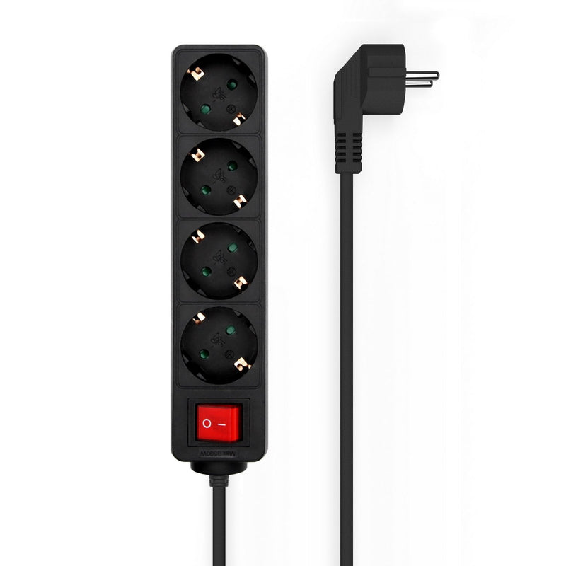 Aisens Power Strip 4 Sockets With Switch With Cable 3×1.5MM2 - 1.40M - Black