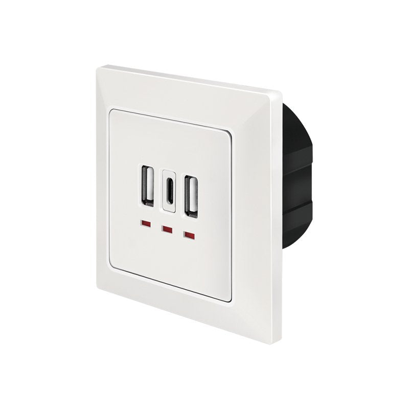 Logilink Base Plug USB + USB-C White 1 Socket USB-C/2 Sockets USB PA0254