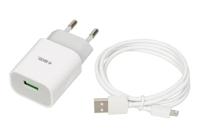 Ibox Wall Charger ILUC41W White 12W C-41 USB 2.4A With Cable Micro USB Cable — image 1